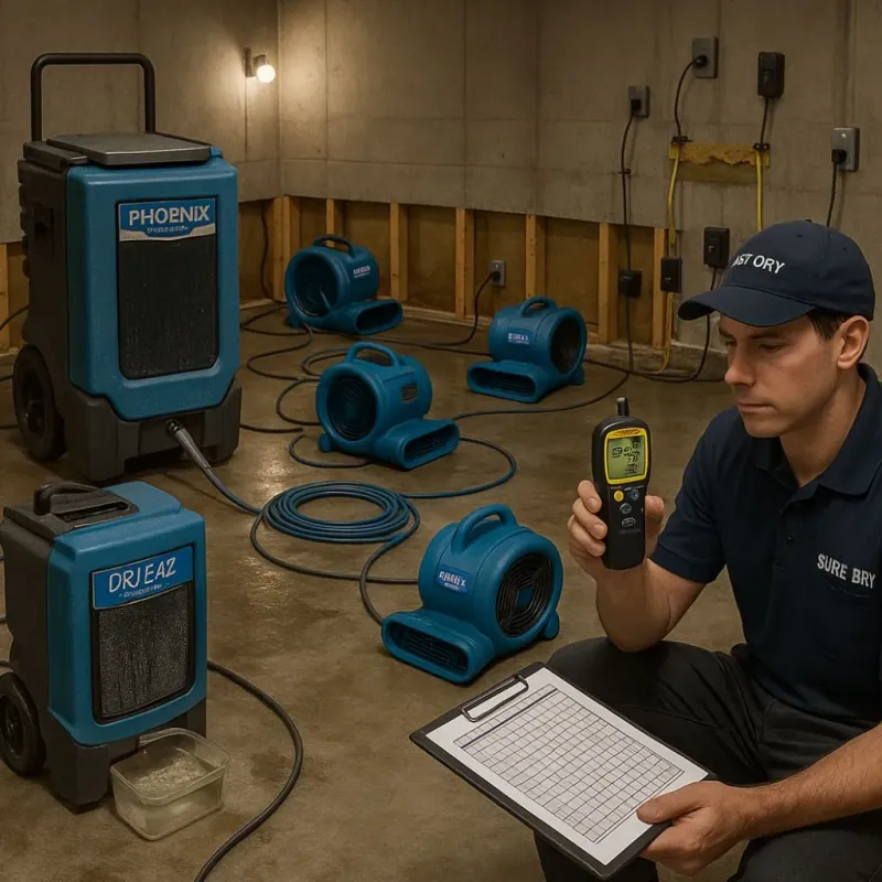 Structural Drying and Dehumidification process in Hodgdon, ME